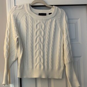 Tahari Women's Ivory Cable Knit Sweater